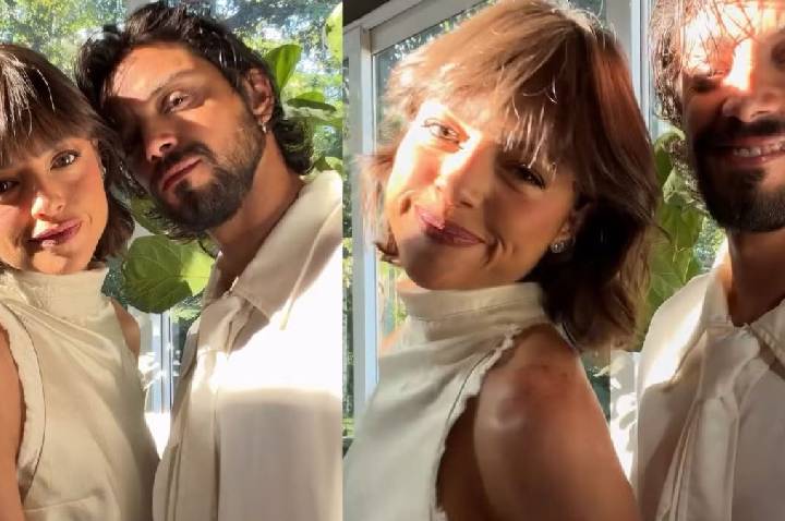 Agatha Moreira escolhe look branco para casamento de ator