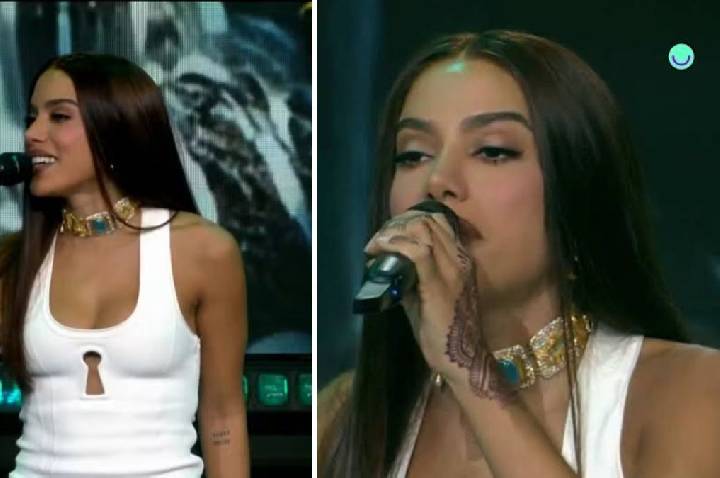Anitta usa look grifado em estreia como conselheira do “Estrelas da Casa”
