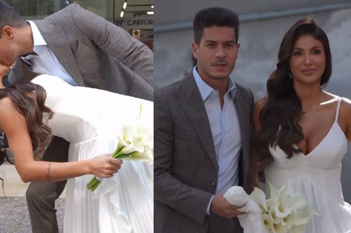 Arthur Aguiar e Jheny Santucci se casam no civil em festa íntima