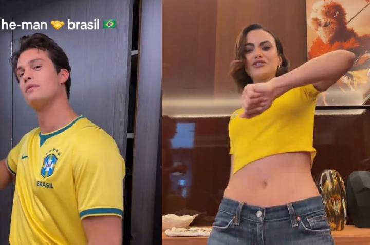Ator de “He-Man” torce para o Brasil, e Camila Mendes vibra com jogo