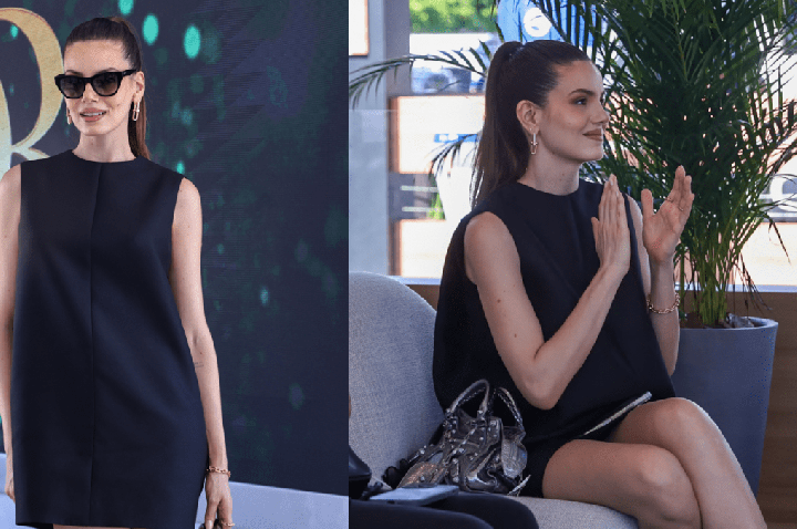 Camila Queiroz posa com look avaliado em mais de R$ 30 mil; veja