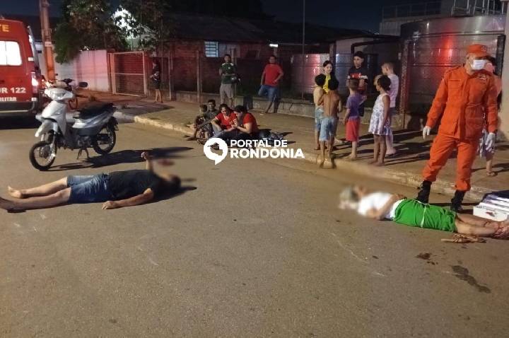 Colisão entre motocicletas deixa mulher com fratura exposta na Avenida Amazonas