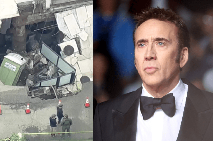 Cratera gigante se abre em mansão de Nicolas Cage em Malibu; veja