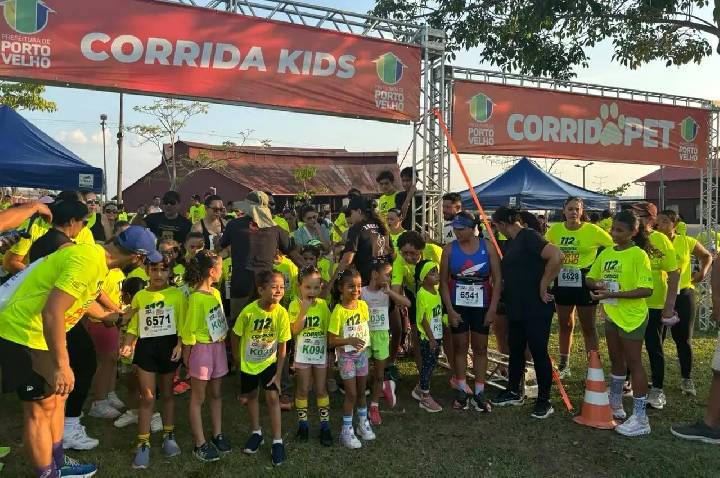 Famílias se envolvem nas festividades de Porto Velho com a Corrida Kids e Corrida Pet