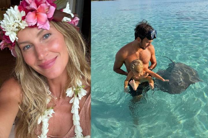 Gisele publica registros raros ao lado da família: “Lugar especial”