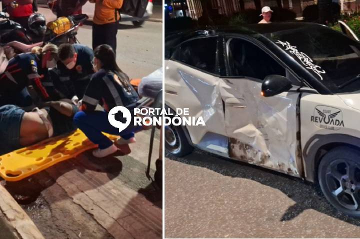 Grave acidente deixa motoboy inconsciente em cruzamento da Avenida Jorge Teixeira