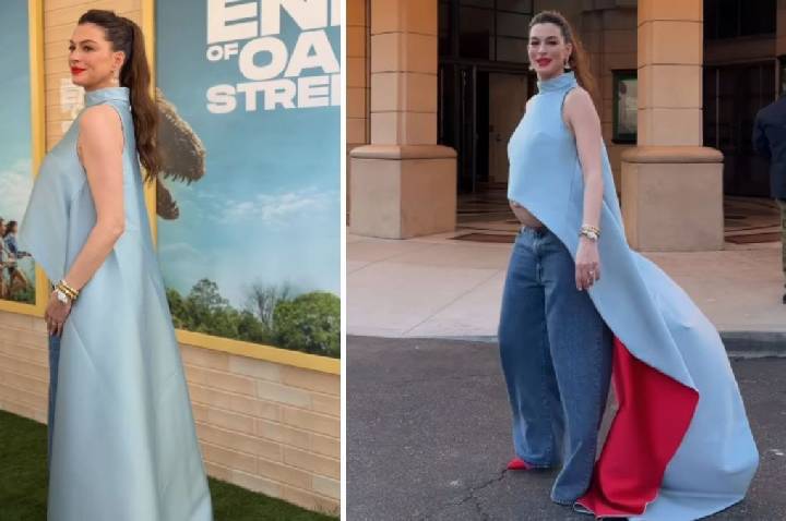 Grávida, Anne Hathaway reage aos boatos de barriga falsa; assista