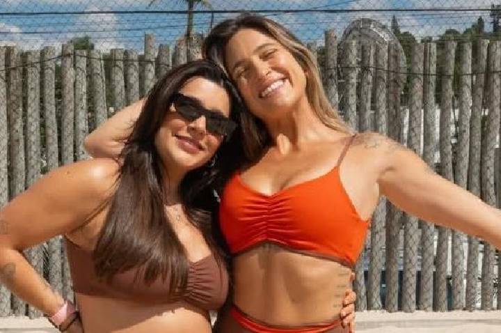 Lauana Prado exibe barrigão de grávida ao lado de Tati Dias; veja fotos