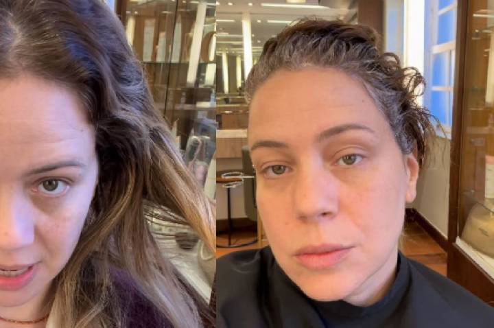 Leandra Leal compartilha desafio de recuperar cachos após química em novela