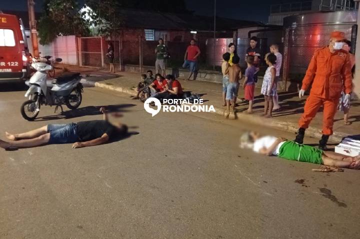 Mulher sofre fratura exposta após acidente entre duas motos na Avenida Amazonas