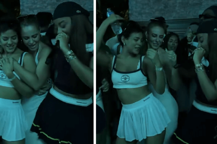 Paolla Oliveira e Bella Campos são flagradas dançando juntas em show; veja