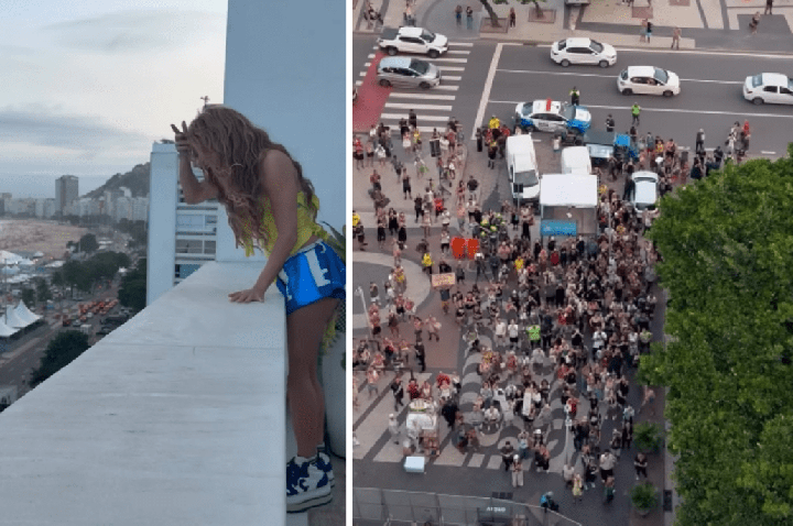 Shakira se declara a fãs brasileiros em porta de hotel; veja