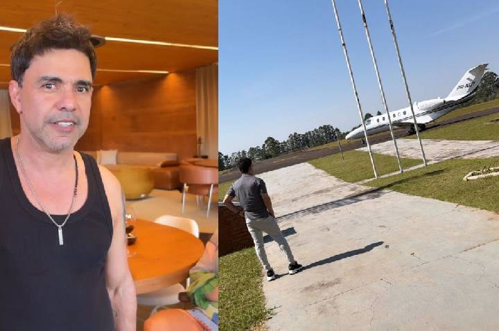 Zezé Di Camargo se presenteia com novo jatinho em aniversário de 64 anos
