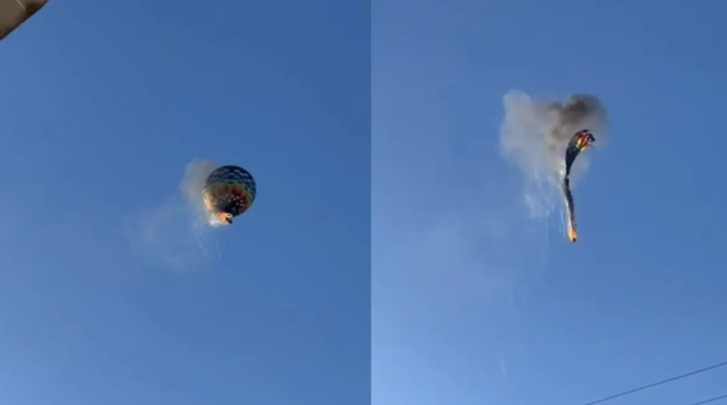 Balão pega fogo no ar, cai e deixa mortos em Santa Catarina