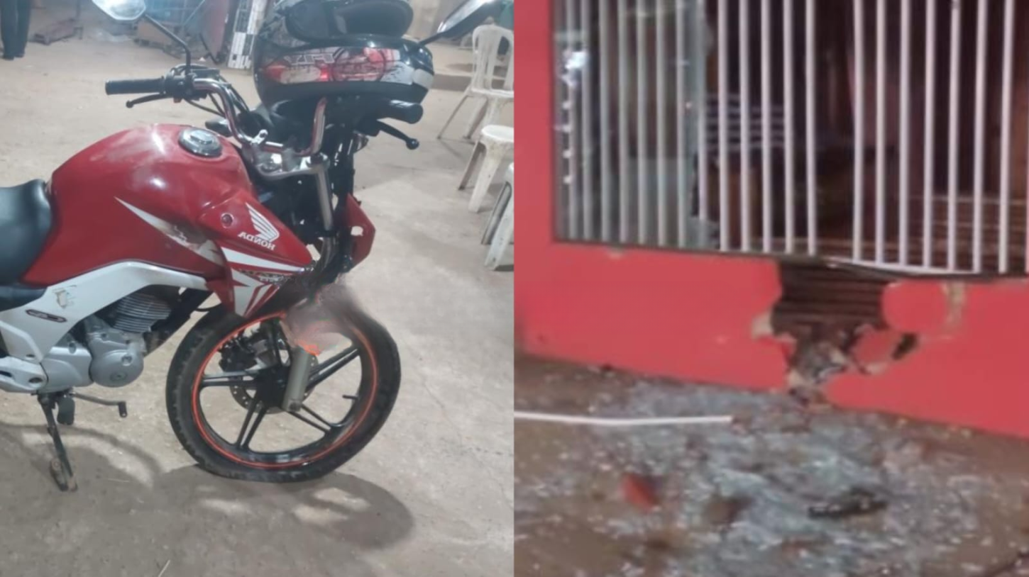 Motociclista perde o controle, bate em parede de comércio em Porto Velho.