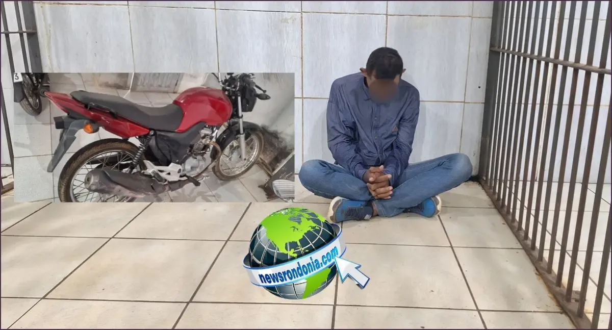 Foragido preso com moto roubada em Porto Velho tenta enganar PMs e acaba desmascarado
