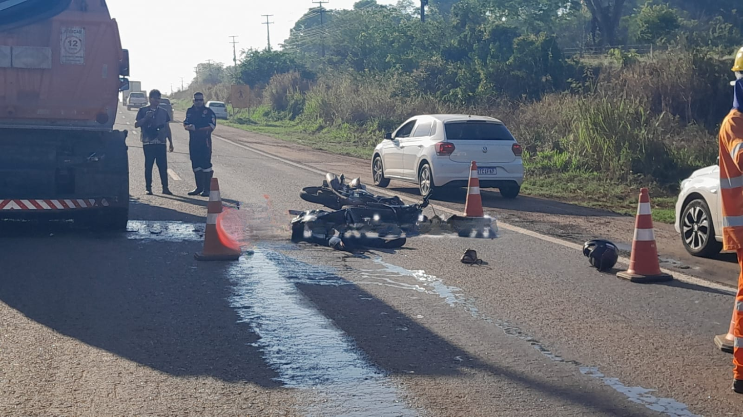 URGENTE: Motociclista morre em acidente grave na BR-364.