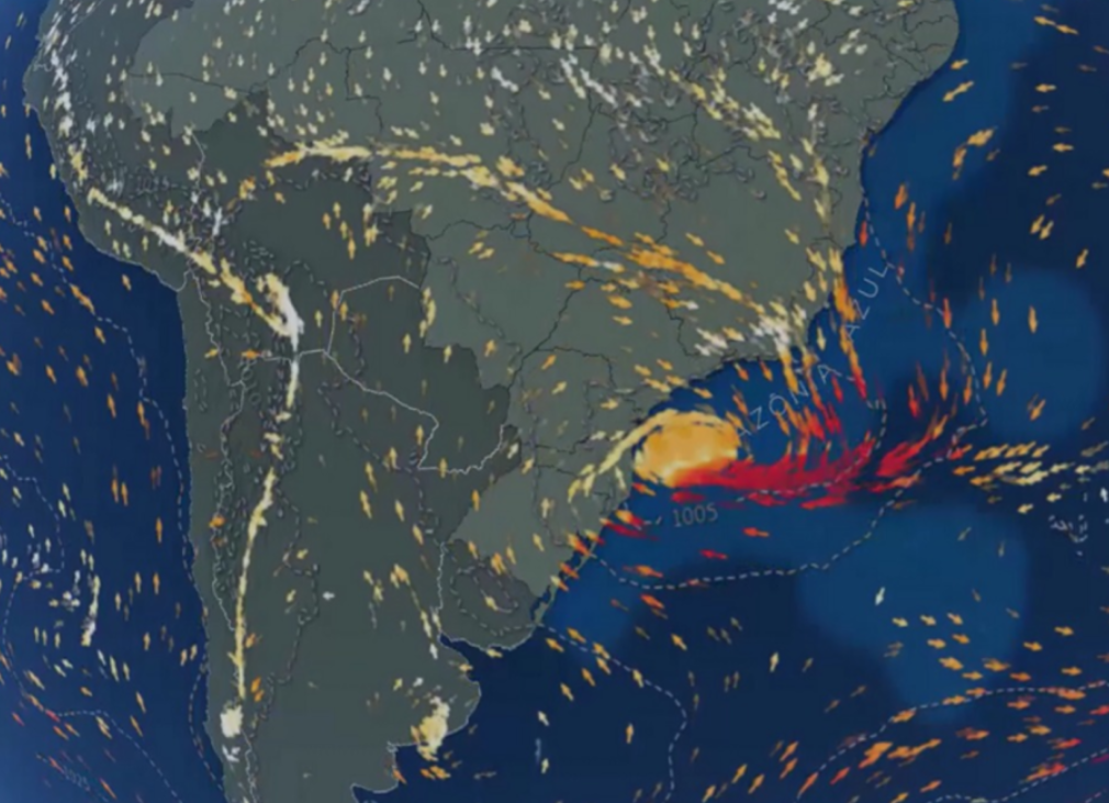 Ciclone extratropical provoca alerta de ventos fortes e chuvas intensas neste fim de semana