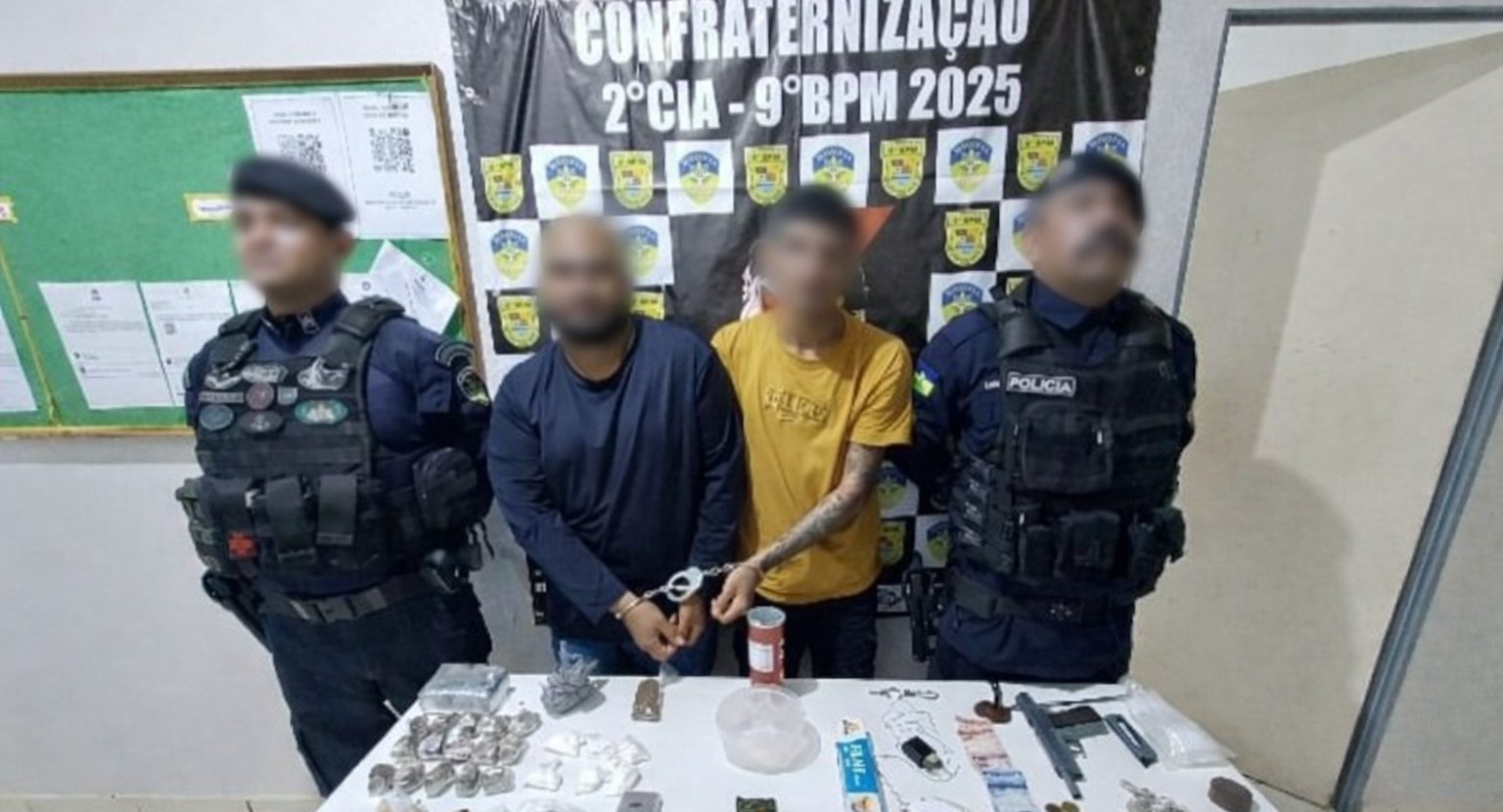 Dupla é presa com drogas e arma adaptada em Jaci-Paraná