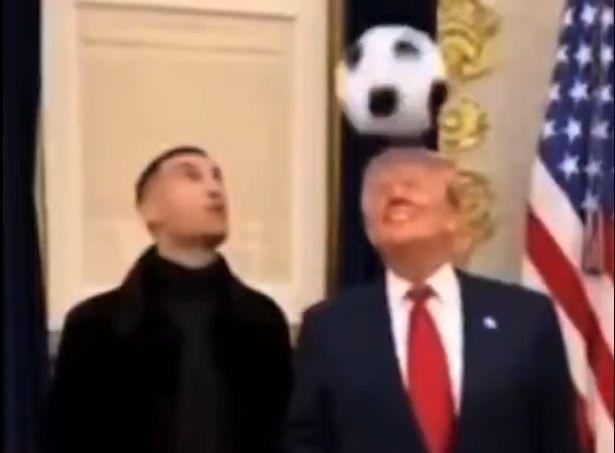 Trump publica vídeo feito em IA onde “joga” bola com Cristiano Ronaldo