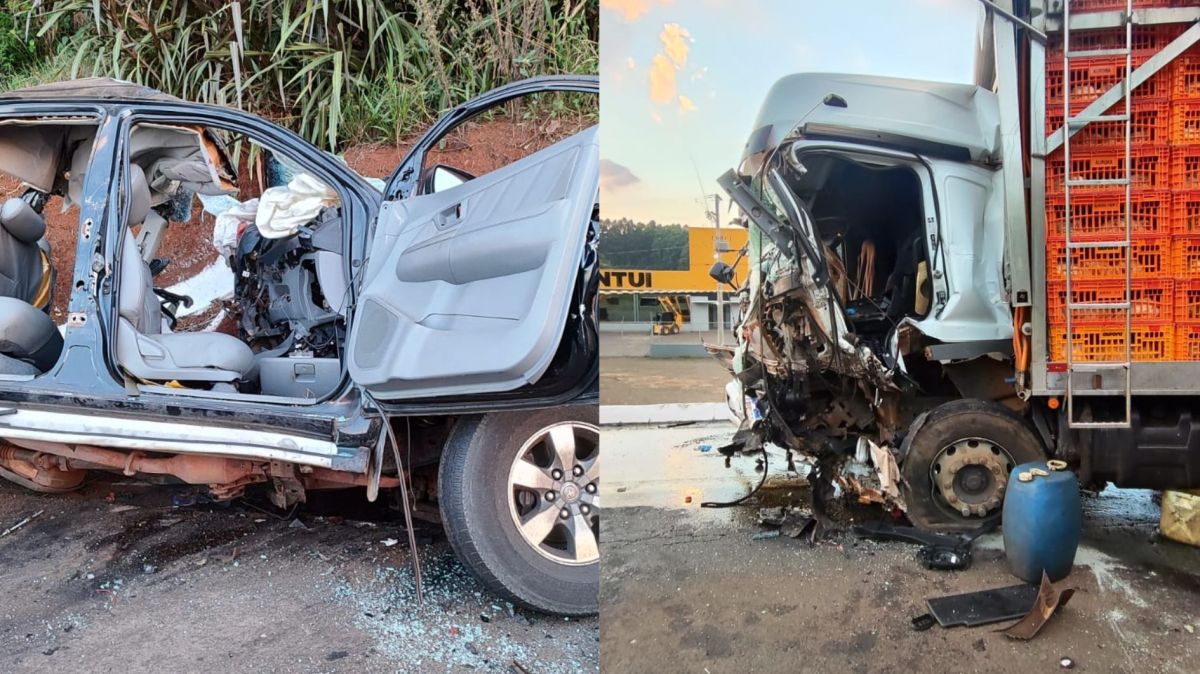 Acidente entre caminhão e caminhonete deixa 3 mortos em Chapecó (SC)