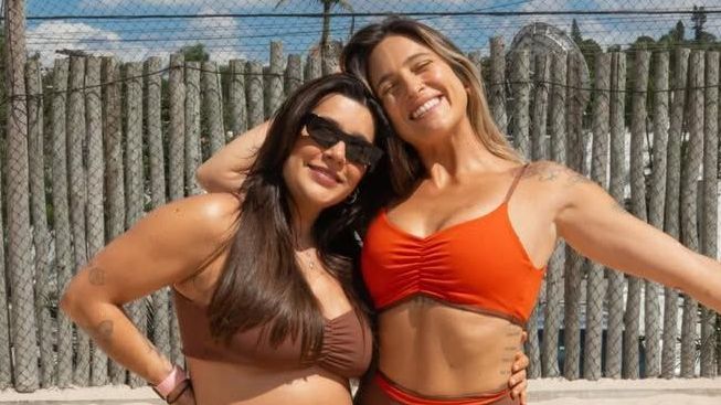 Lauana Prado exibe barrigão de grávida ao lado de Tati Dias; veja fotos
