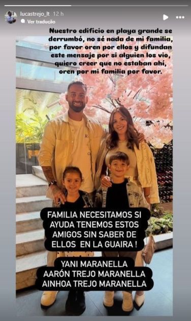 Família de jogador argentino é encontrada morta após tremores na Venezuela
