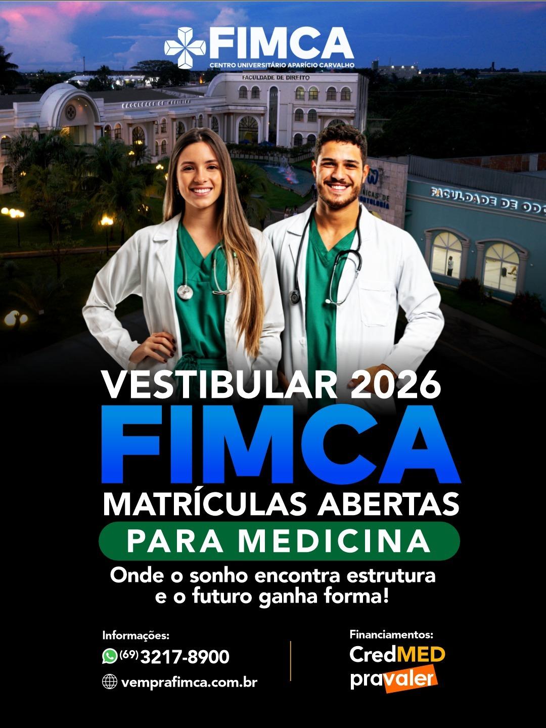 Vestibular de Medicina FIMCA 2026.2: transforme seu sonho em uma carreira que faz a diferença