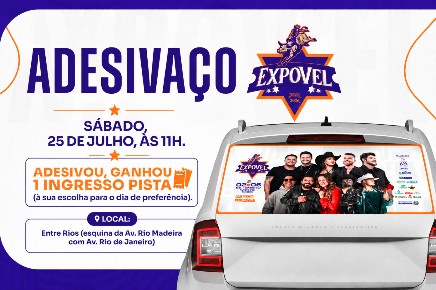 Adesive seu veículo e garanta ingresso para a EXPOVEL 2026