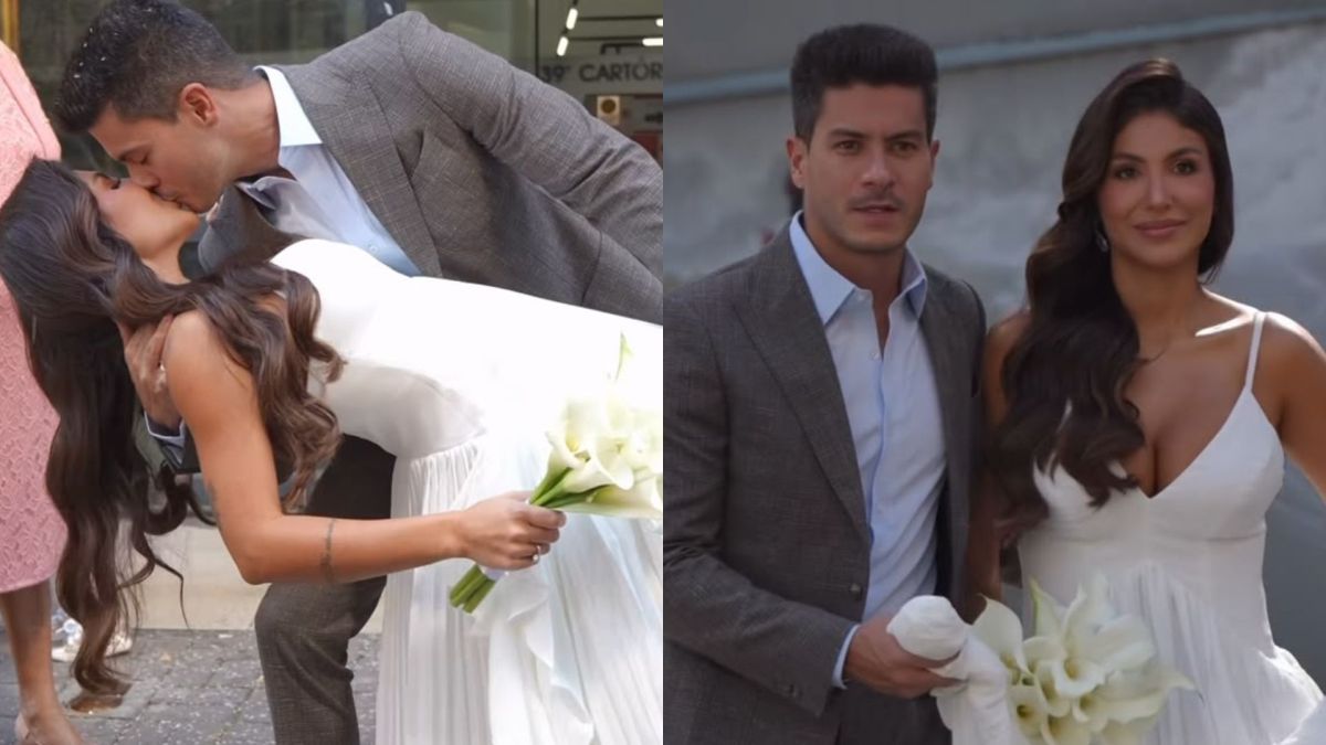 Arthur Aguiar e Jheny Santucci se casam no civil em festa íntima