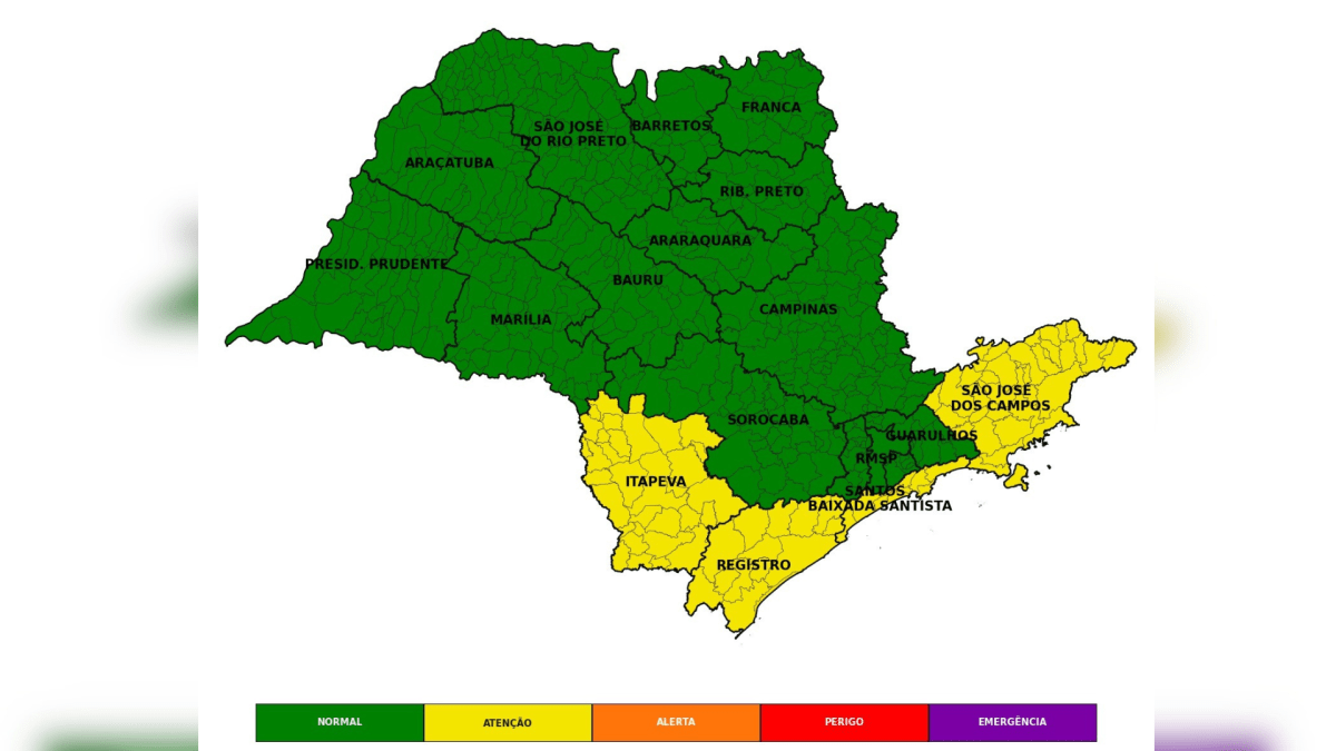 Defesa Civil alerta para chuva, ventos e queda de temperaturas em São Paulo