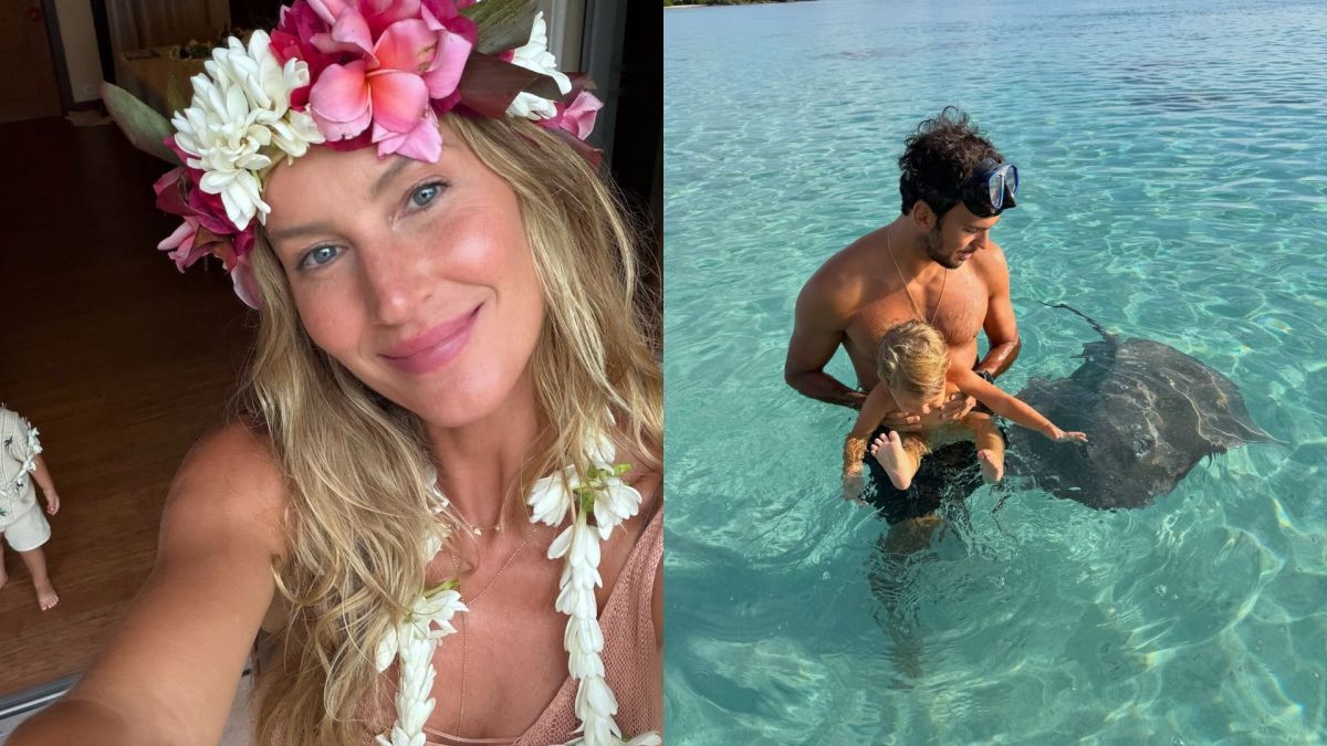 Gisele publica registros raros ao lado da família: “Lugar especial”