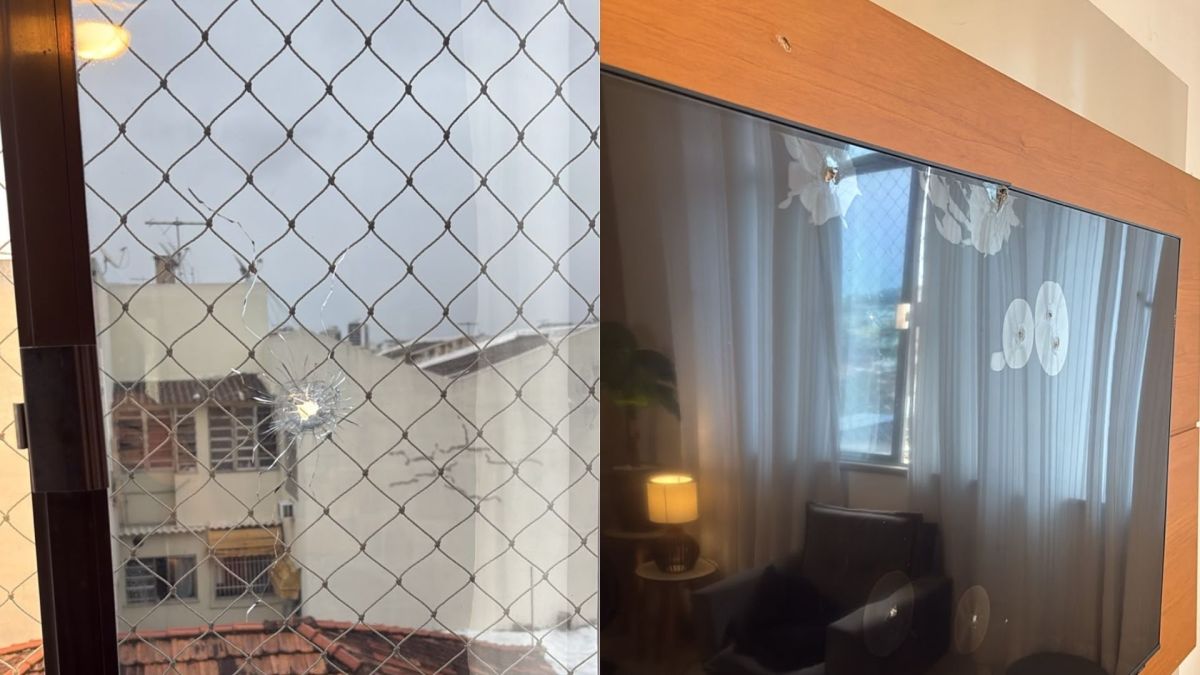 Tiro perfura janela de apartamento na zona Norte do Rio e atinge televisão
