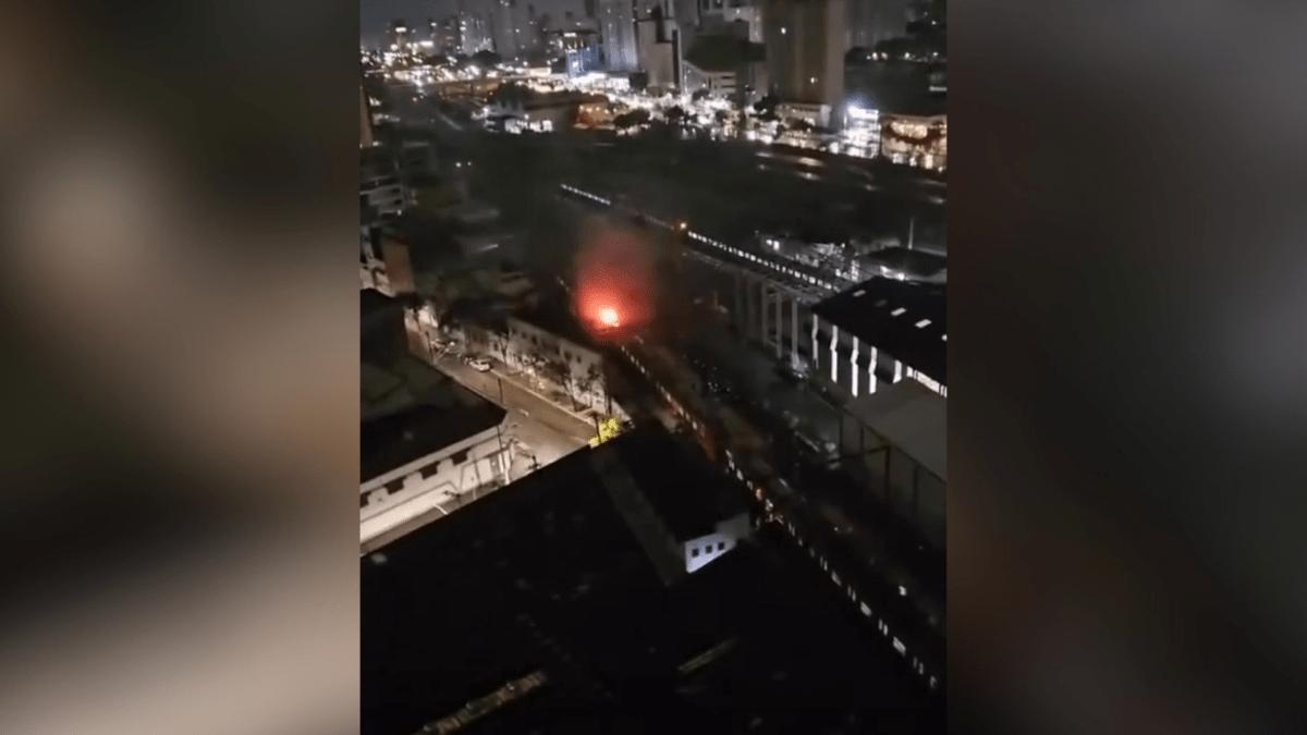 Vídeo: Trem pega fogo no Centro de SP e passageiros andam nos trilhos