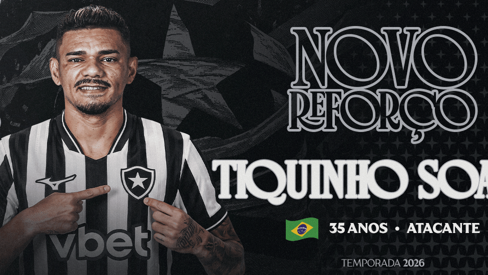 Botafogo anuncia retorno de Tiquinho Soares ao clube; veja detalhes