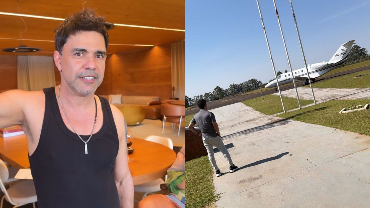 Zezé Di Camargo se presenteia com novo jatinho em aniversário de 64 anos