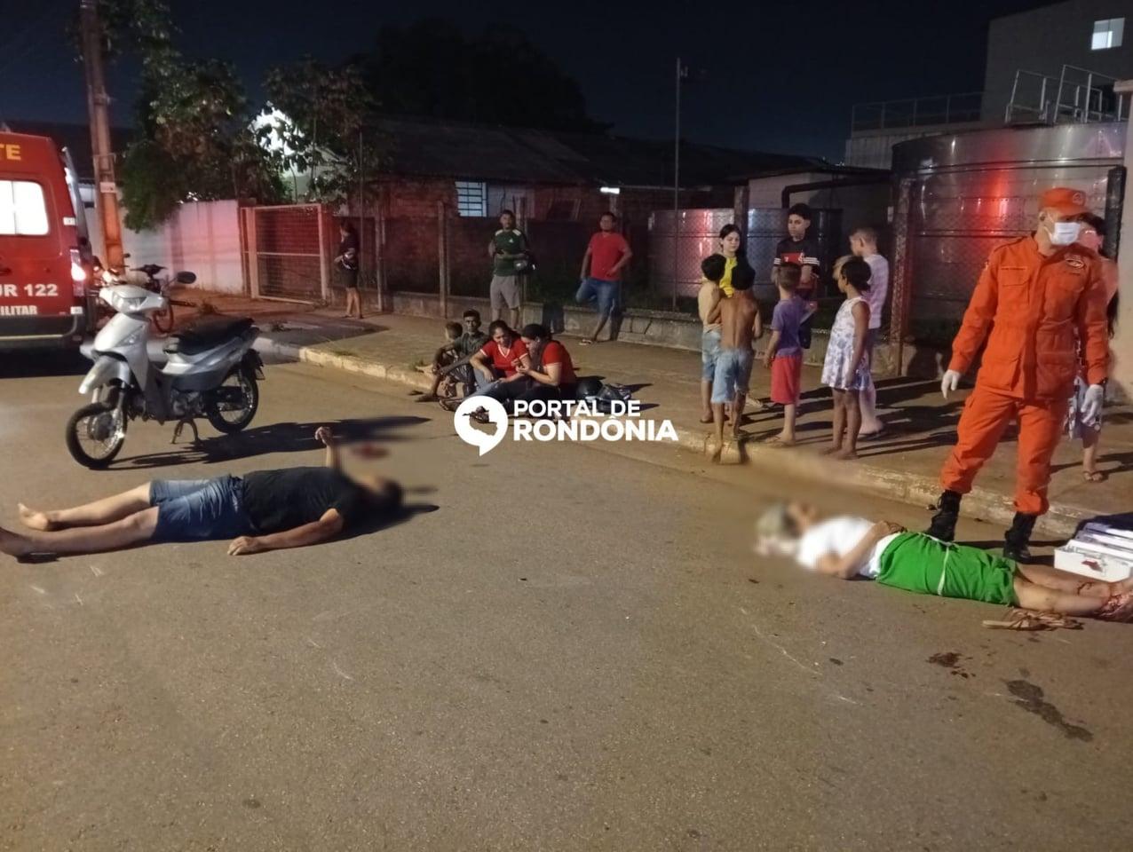 Colisão entre motocicletas deixa mulher com fratura exposta na Avenida Amazonas