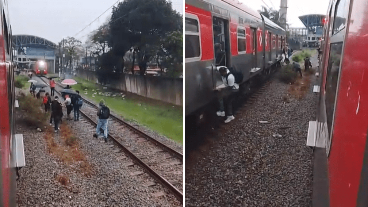 Vídeo: Passageiros andam pelos trilhos após falha na Linha 12-Safira em SP