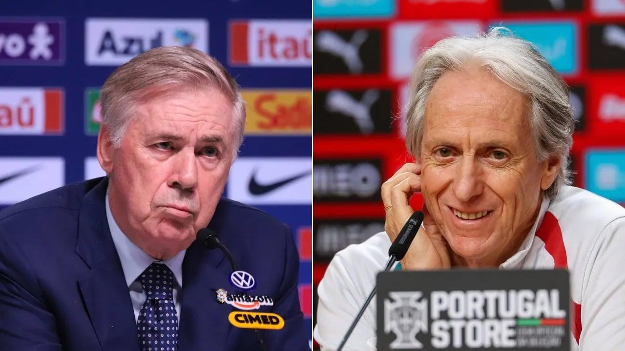 Ancelotti certamente tem uma visão diferente sobre Brasil x Noruega, afirma Jorge Jesus