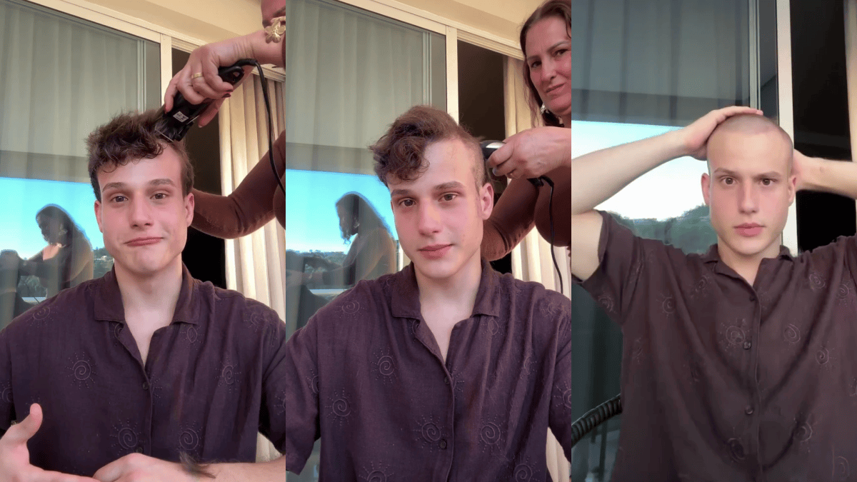 Influenciador revela câncer e emociona ao raspar cabelo para tratamento