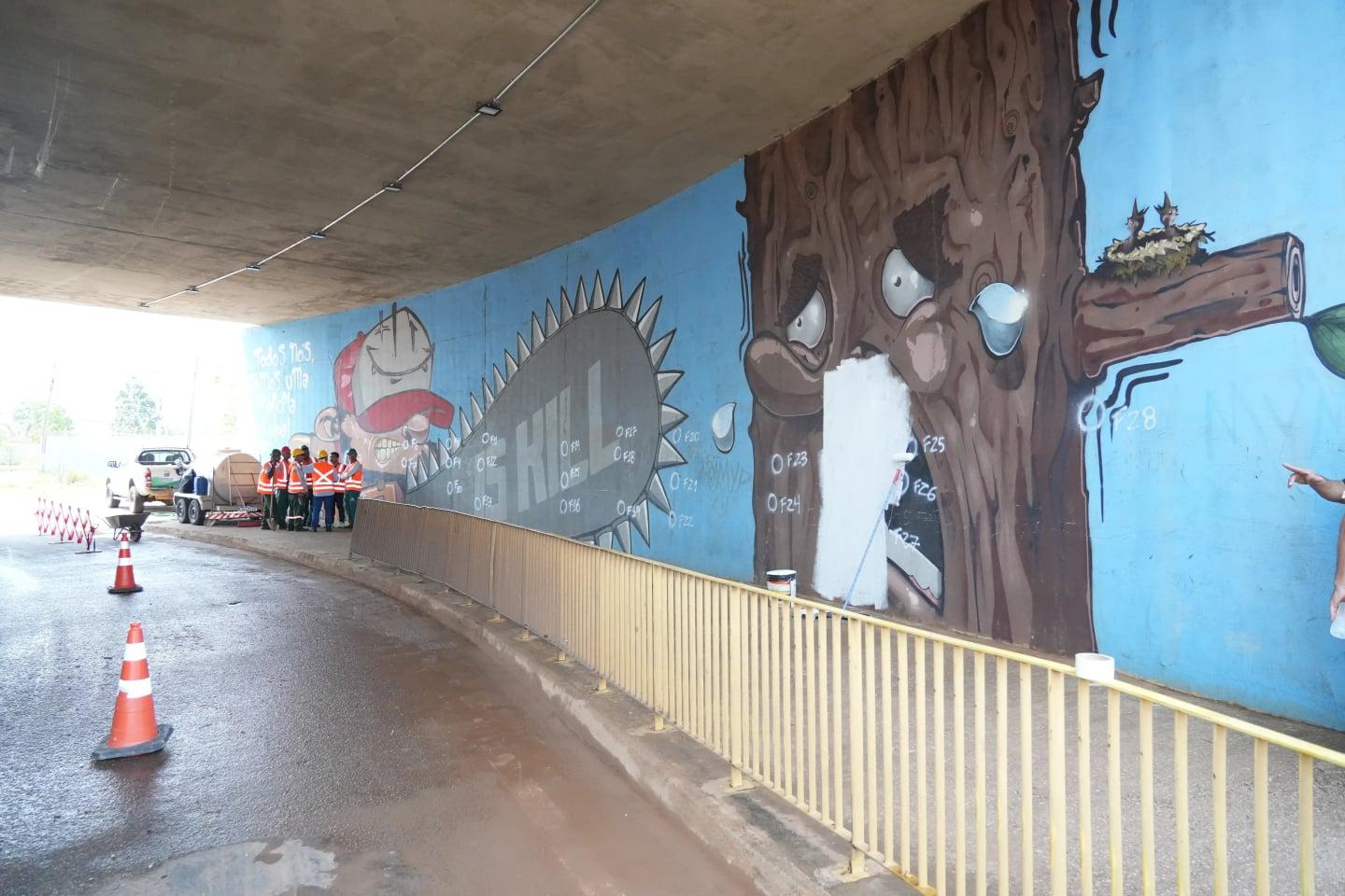 Revitalização de viadutos em Porto Velho ganha novas cores e arte