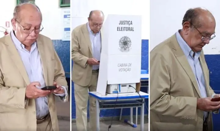 Gilmar Mendes, ministro do Supremo Tribunal Federal, vota em Mato Grosso