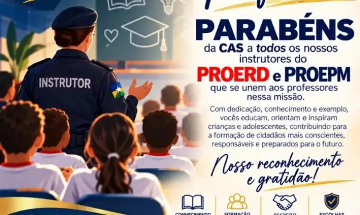 PM – CAS saúda professores e instrutores da corporação