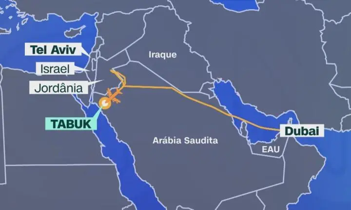 Veja rota e linha do tempo de voo para Israel que fez pouso de emergência